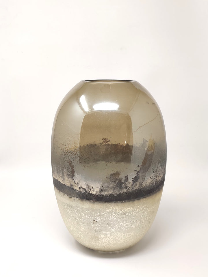 Expobazaar Silver Smoke Glaze Handcrafted Vase