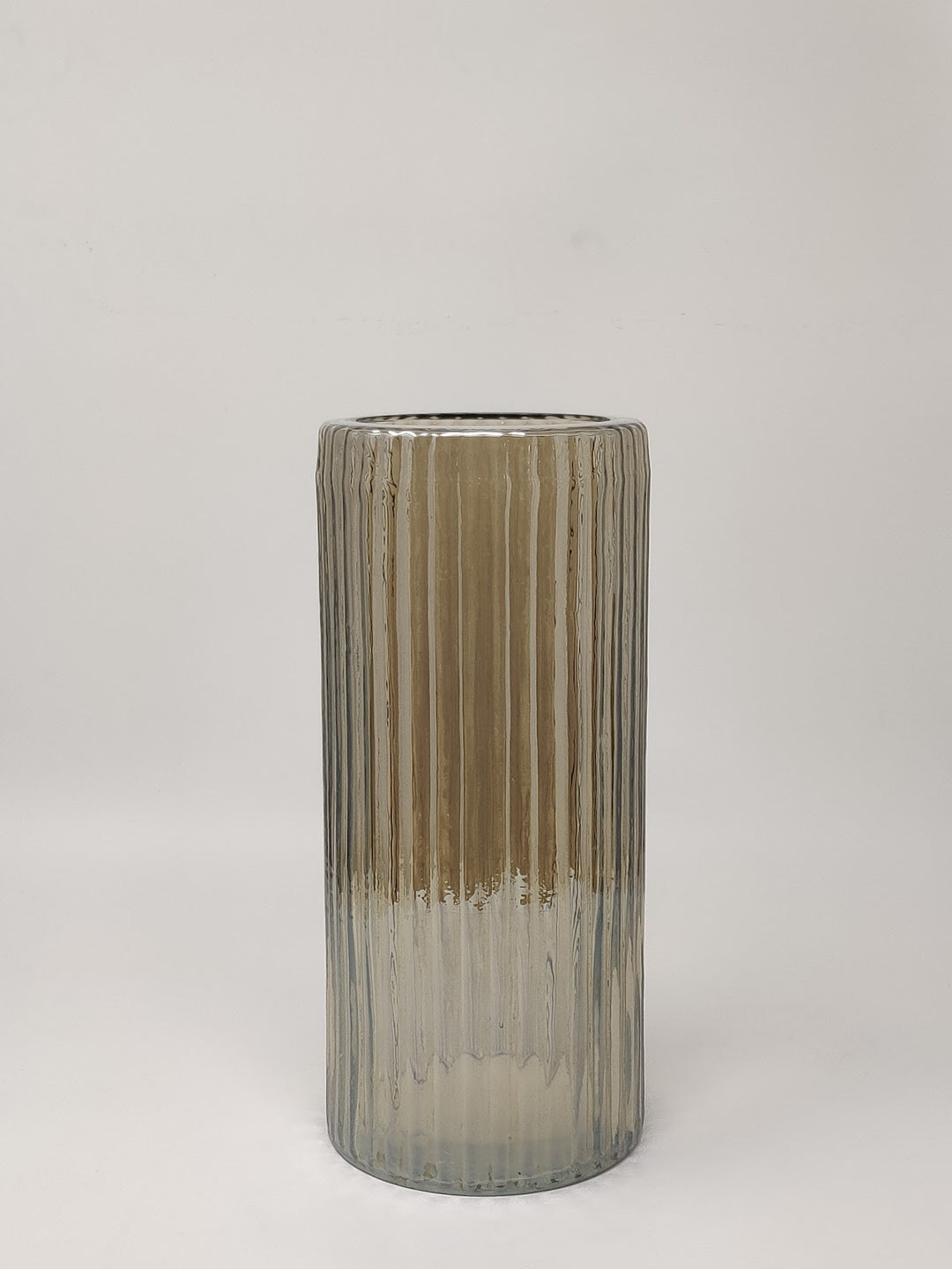 Expobazaar Smoke Glaze Clear Finish Glass Vase