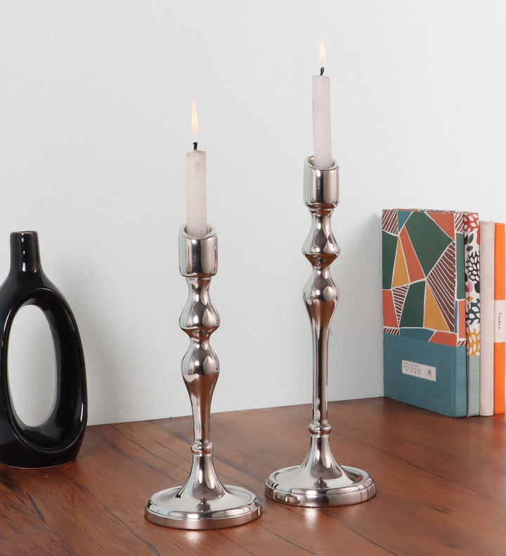 Expobazaar Lumora Large Silver Candle Holder