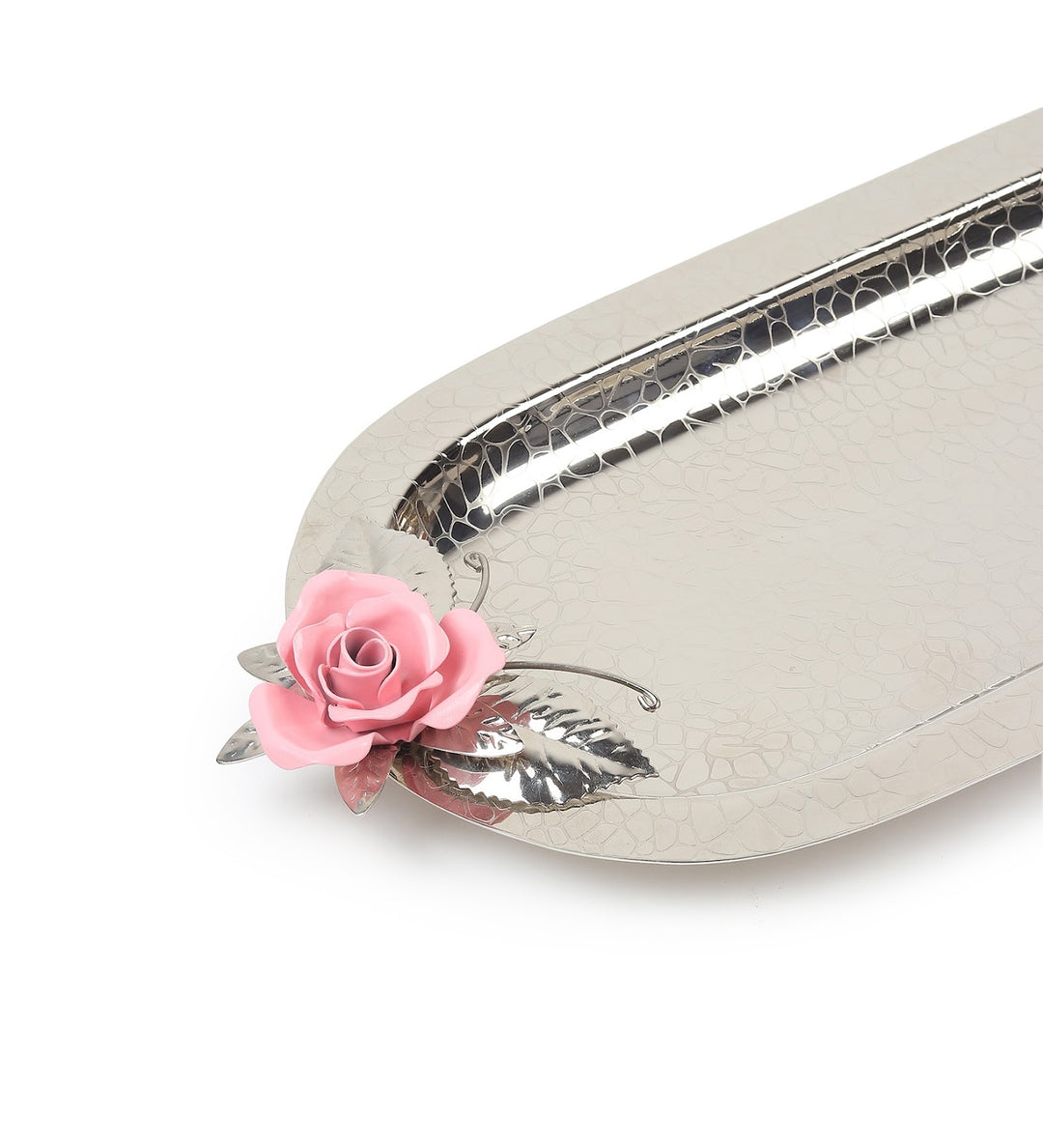 Petal Eclat Oval Stainless Steel Serving Tray Pink view 5
