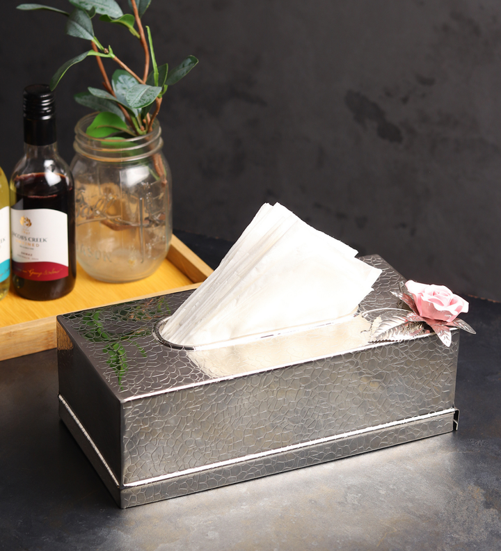 Petal Eclat Stainless Steel Tissue Box Holder Pink view 2
