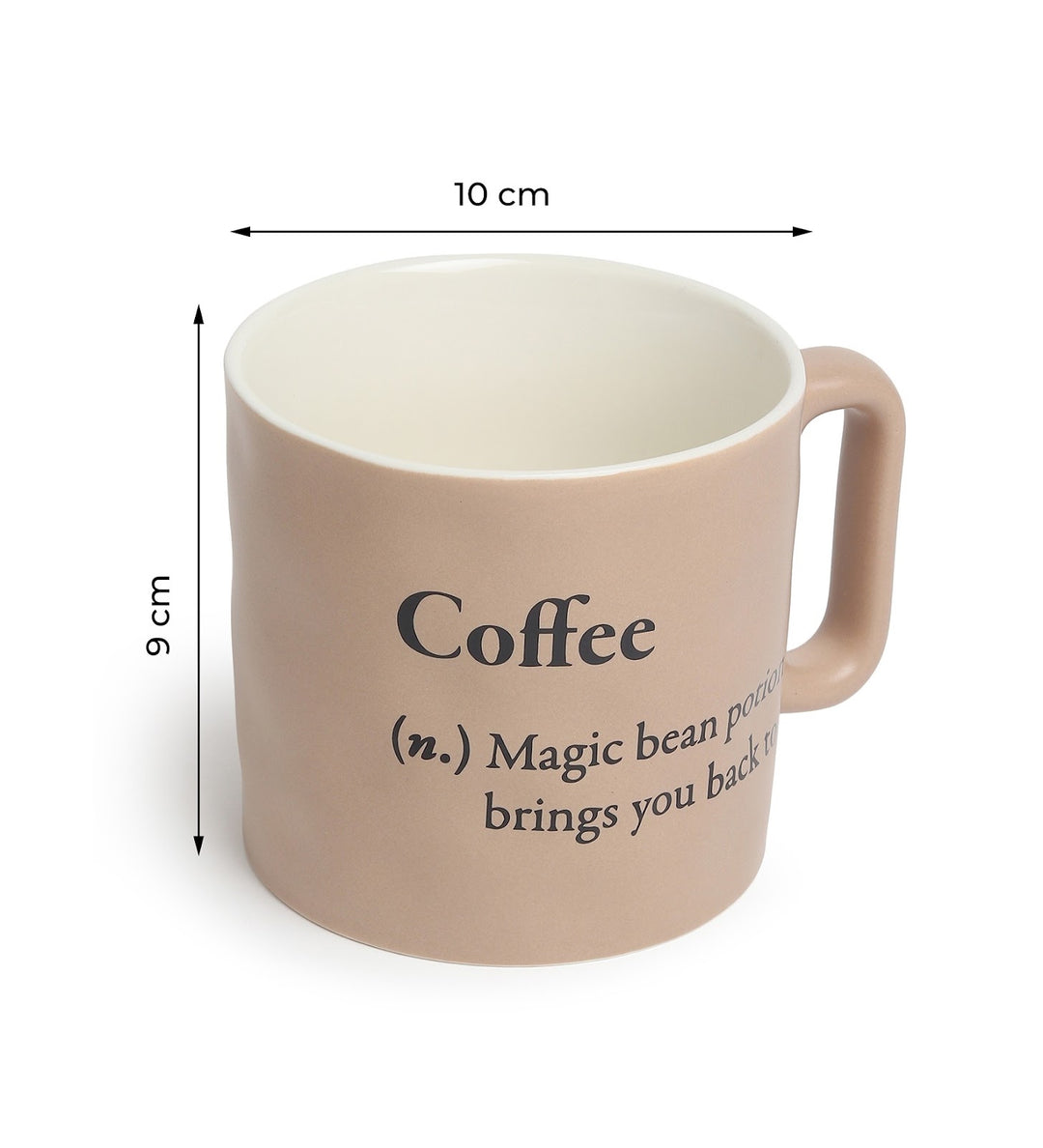Quip Ceramic Coffee Mug with Playful Inscription Cream view 3