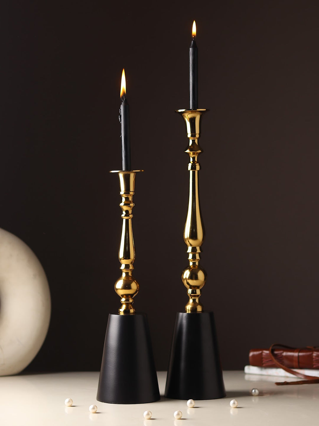 Expobazaar Valora Gold Candle Holder Large