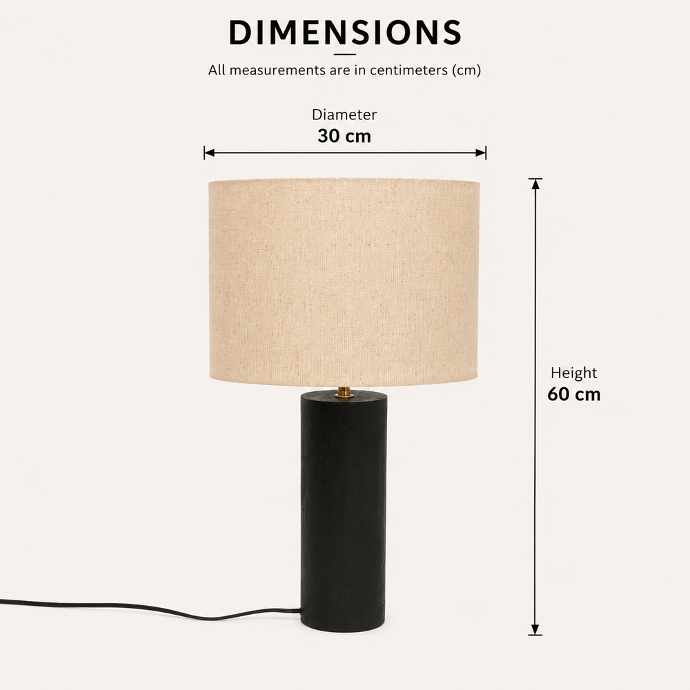 Wooden Table Lamp for Living Room & Bedroom view 1