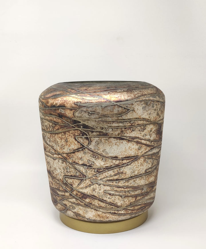 Expobazaar Antique Copper Trail Glass Hurricane