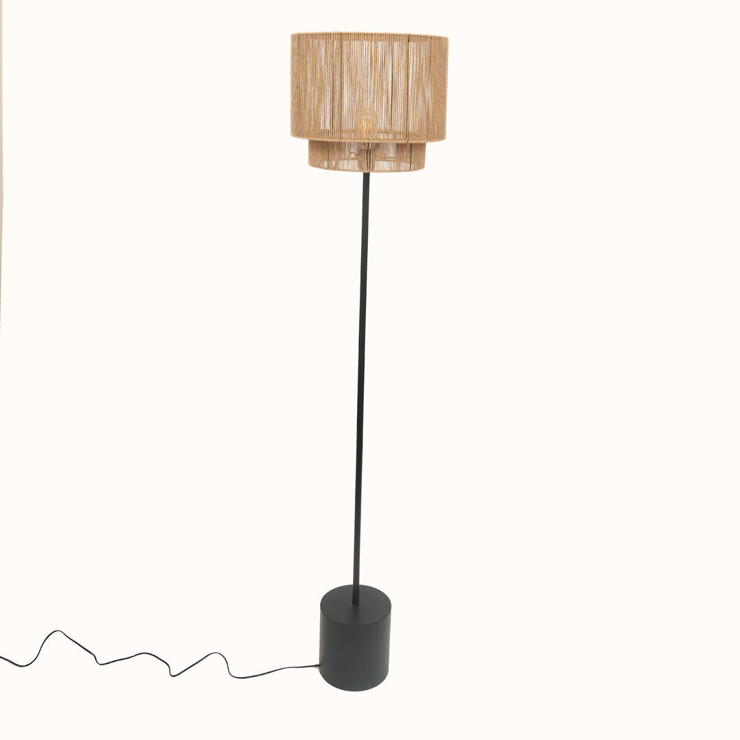 Rope & Iron Floor Lamp for Living Room view 2