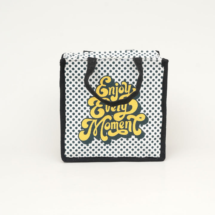 Express Jute Lunch Bag, Enjoy Every Moment