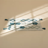 Blue Tribal Arrow Tufted Cotton Bath Mat