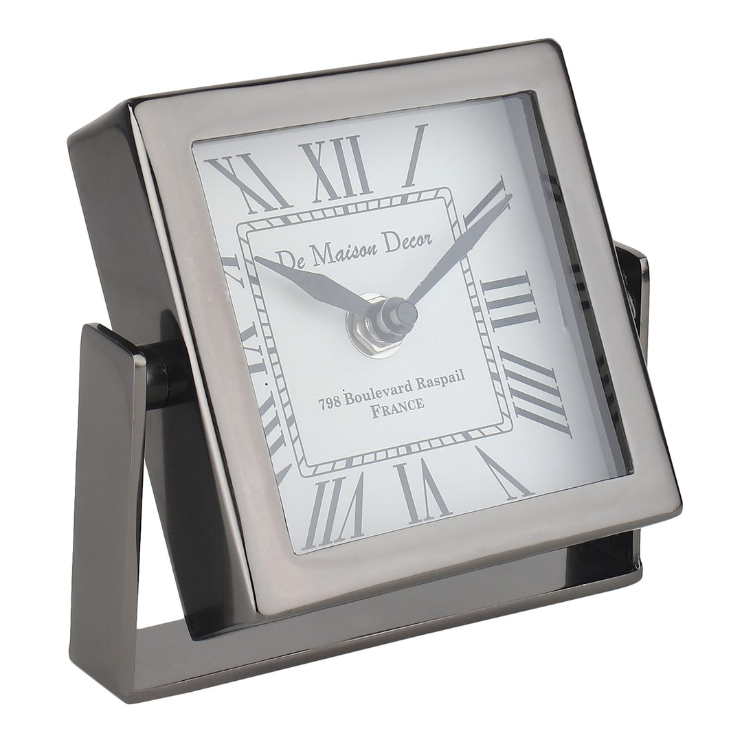 Expobazaar Time's Canvas ( Medium ) Black Iron Table Clock