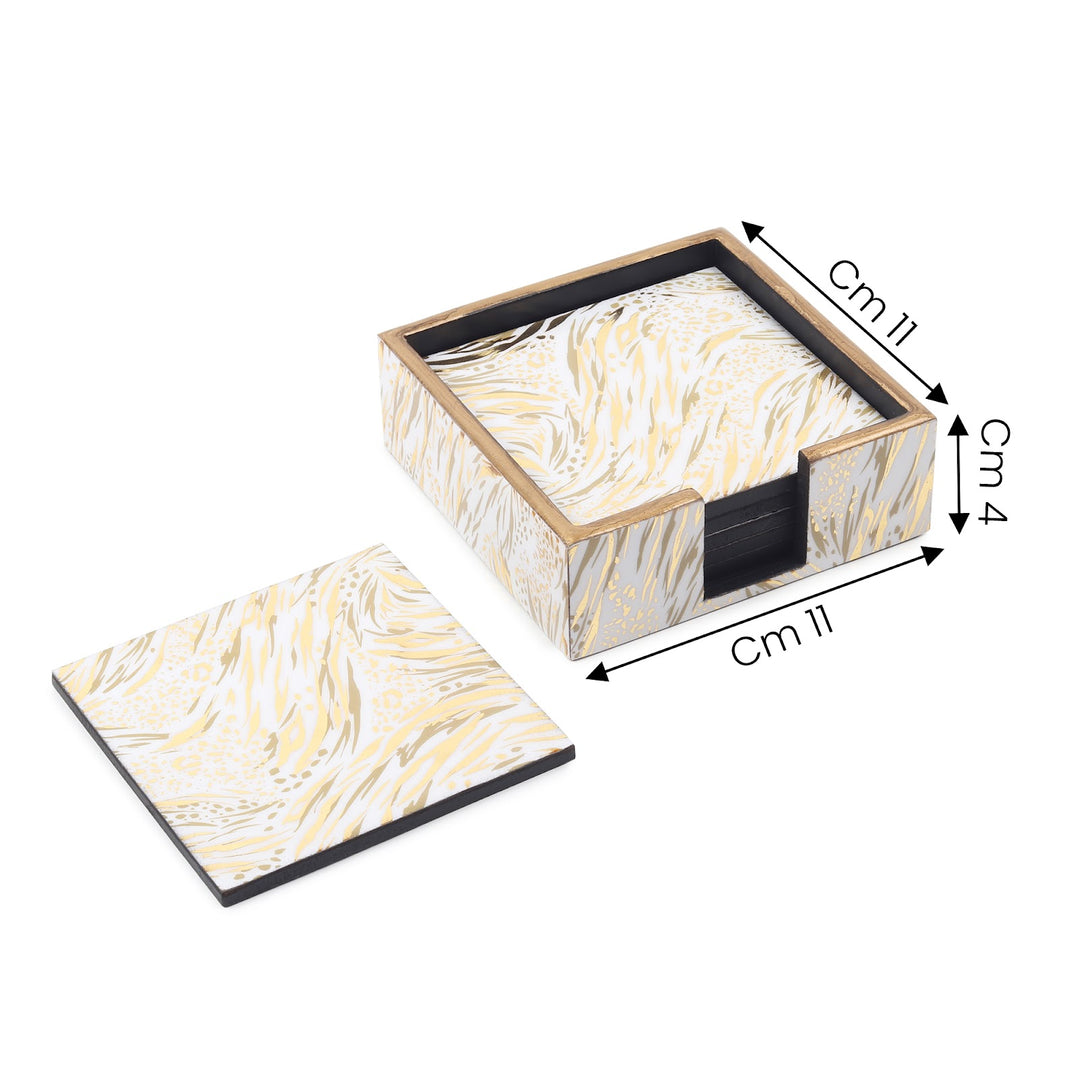 Expobazaar Zivra Gold Coaster Set of 6