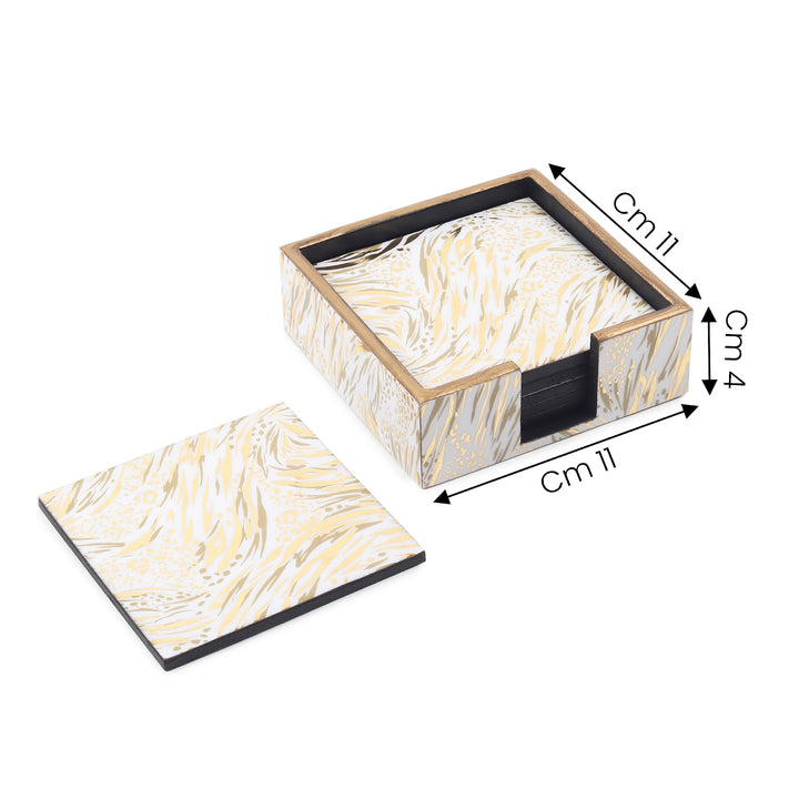 Expobazaar Zivra Gold Coaster Set of 6