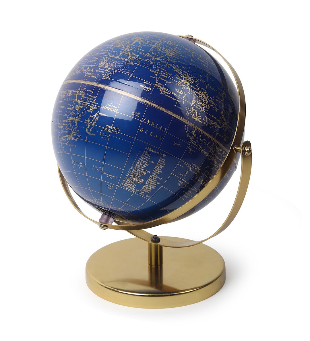 Navigator's Sphere Blue and Gold Antique Brass Globe view 5