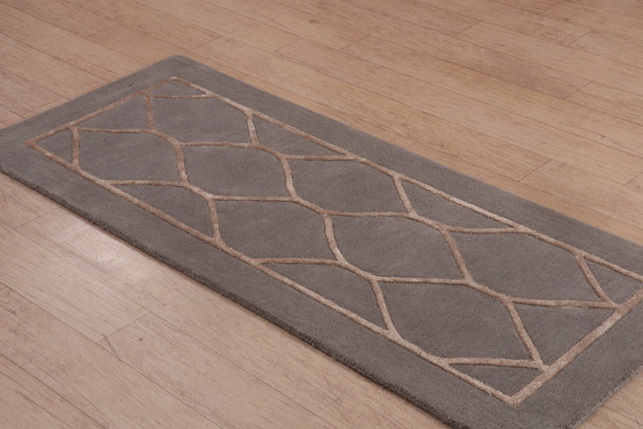 Trellis Tapestry Wool-Viscose Hallway Runner 60x150cm