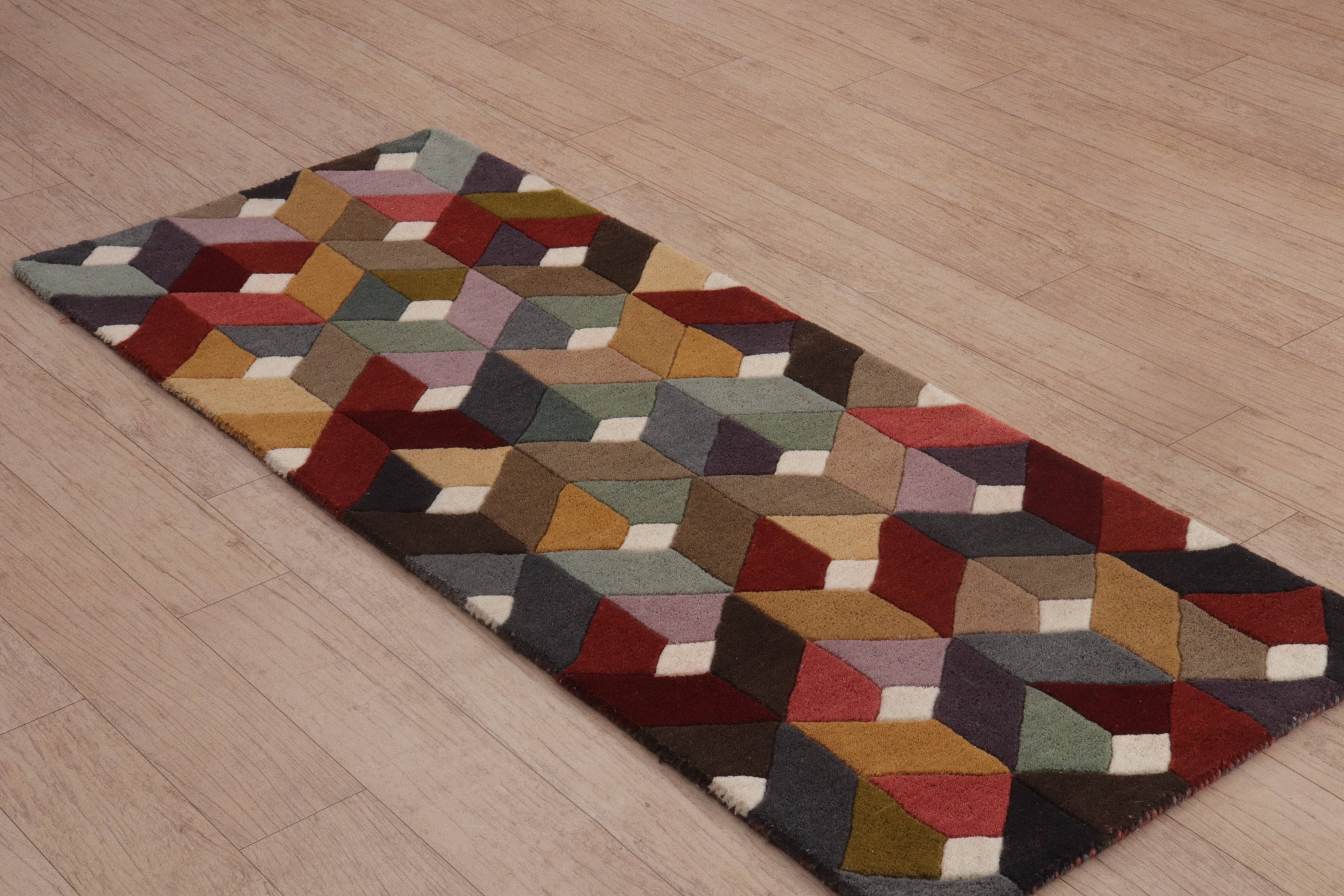 Modern Medley the Eclectic Journey | Hand-Tufted Wool Hallway Fusion