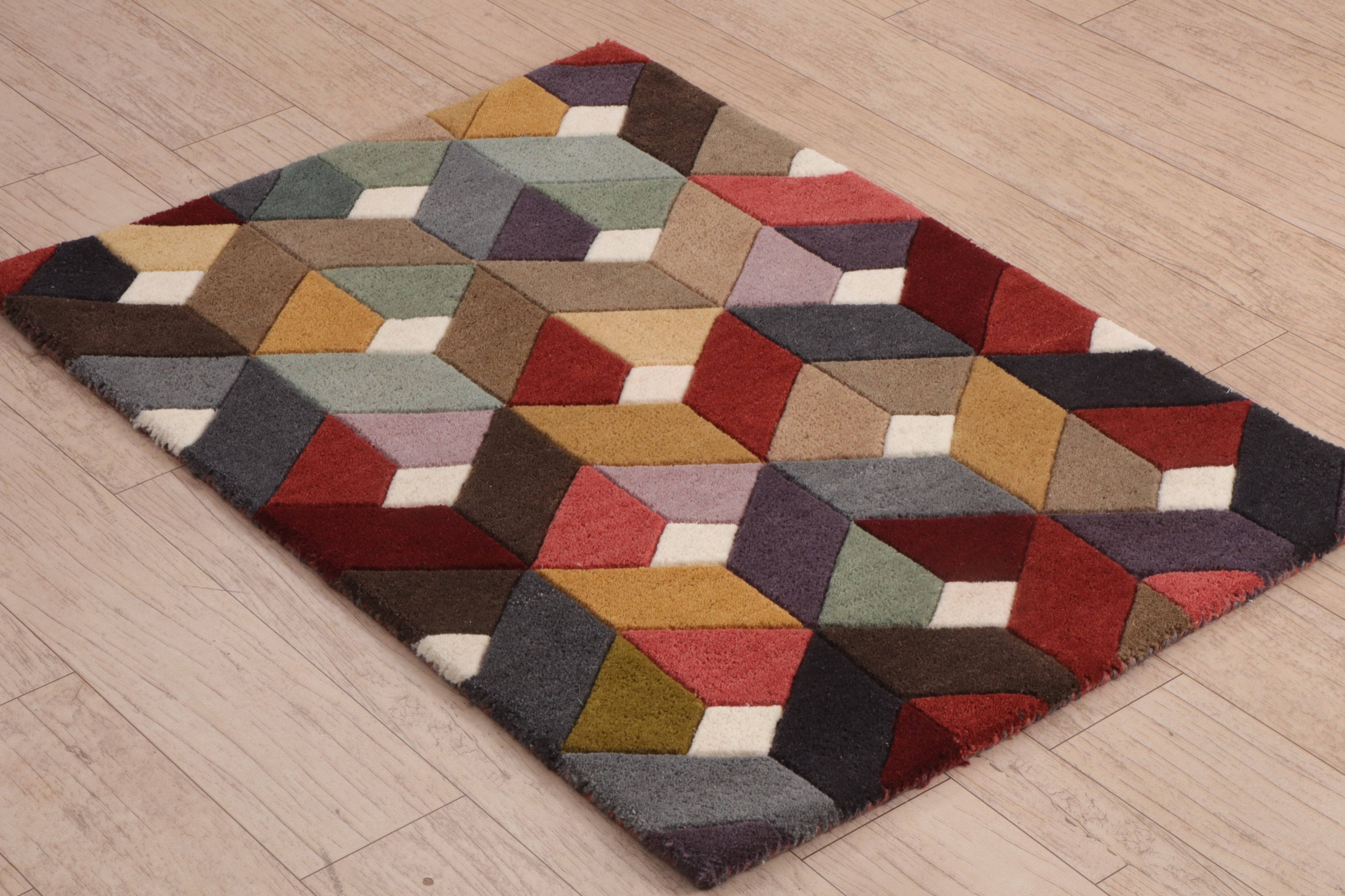 Modern Medley the Eclectic Essence | Hand-Tufted Wool Entryway Fusion