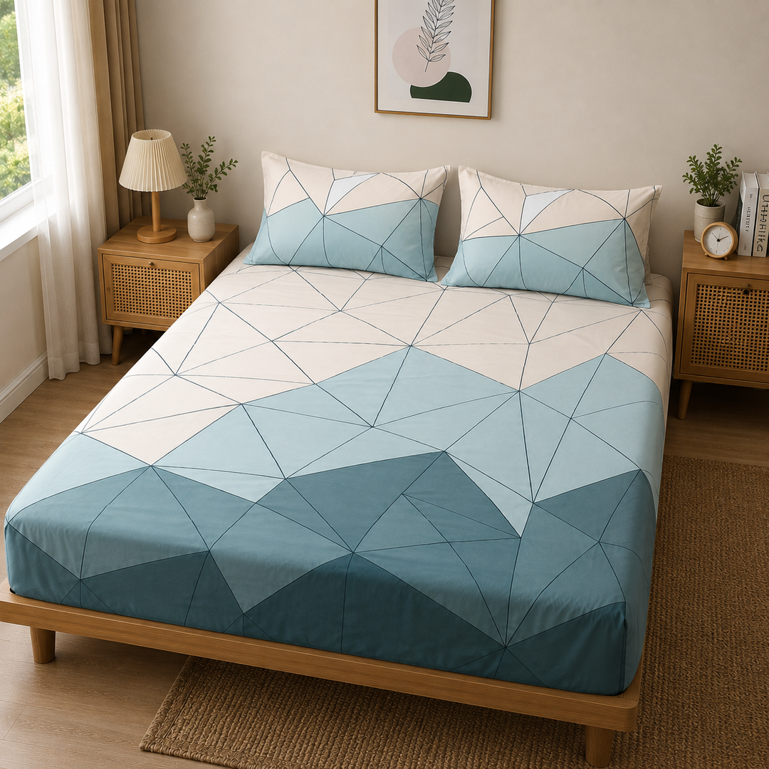 Kids Cheerful Geometric Print Bedsheet