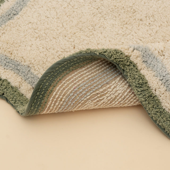 Green Scalloped Border Cotton Bath Mat, View 5