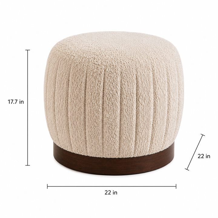 Expobazaar Opaa Homes Poppy Pouffe | White