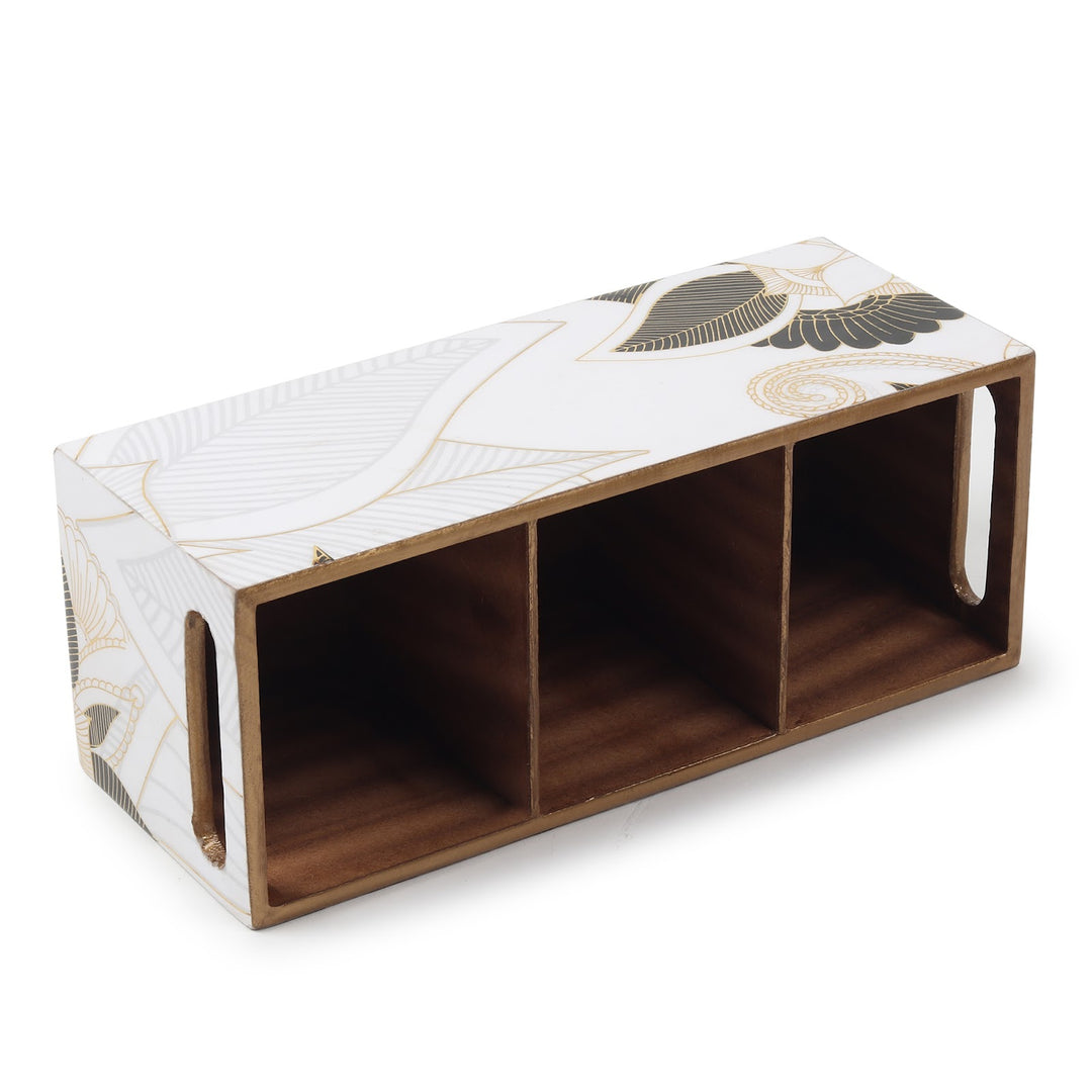 Expobazaar Ivory Noir Bloom Cutlery holder