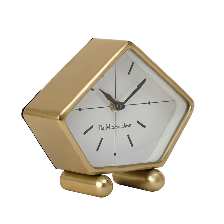 Expobazaar Penta Gold Aluminium Table clock