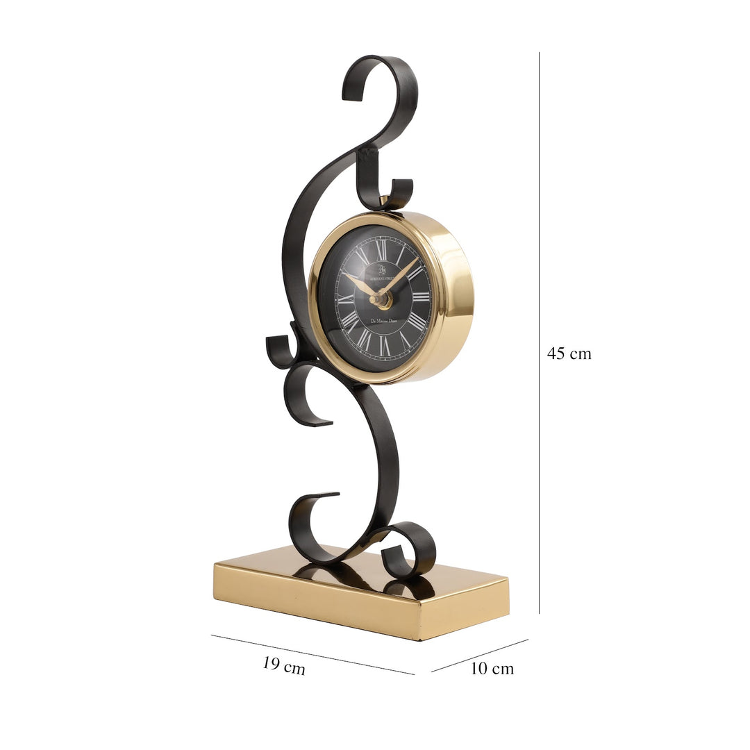 Expobazaar Black Round  Stellar Mirage Desk Clock