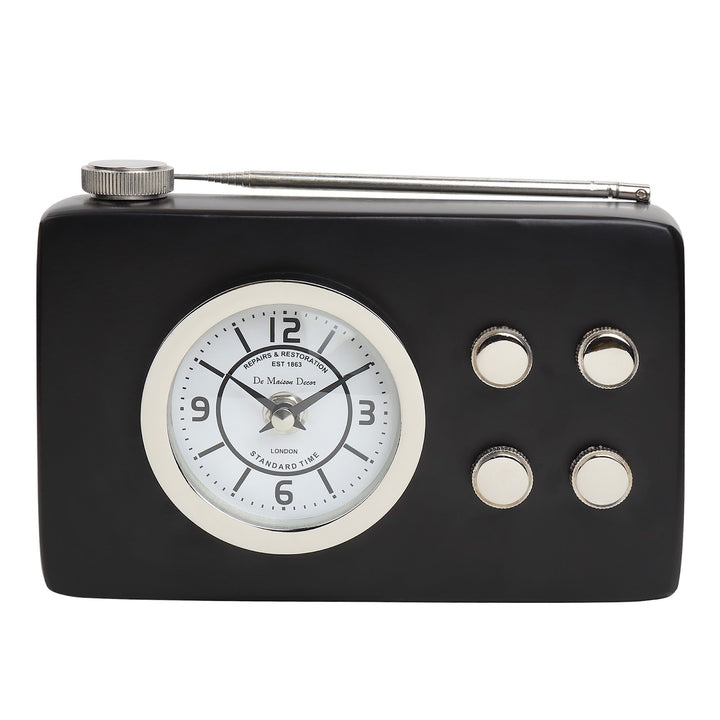 Expobazaar Broadcaster Table Clock in Black