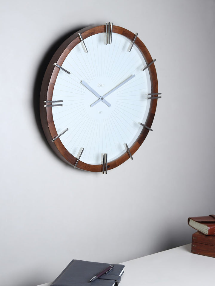 Expobazaar Eclipta Silver Wall Clock