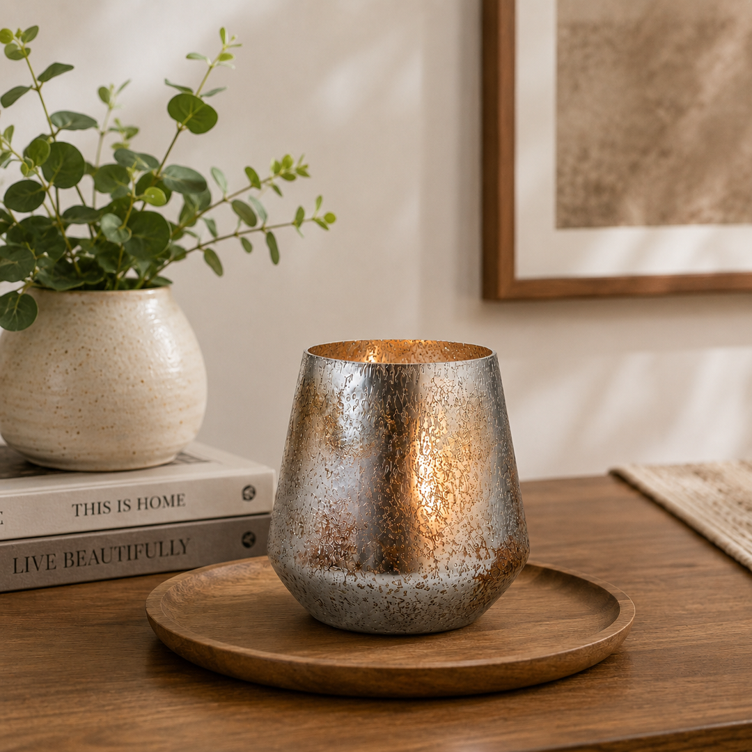 Glass Candle Holder, Multicolour