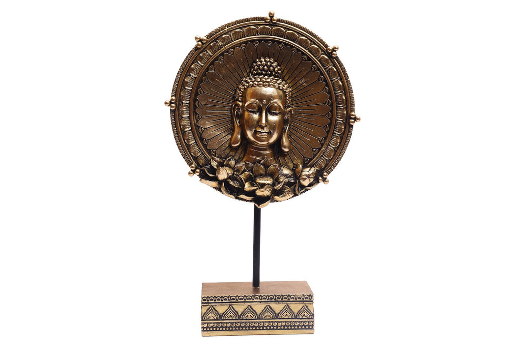 Expobazaar Antique Buddha Head Resin Sculpture for Peaceful Decor