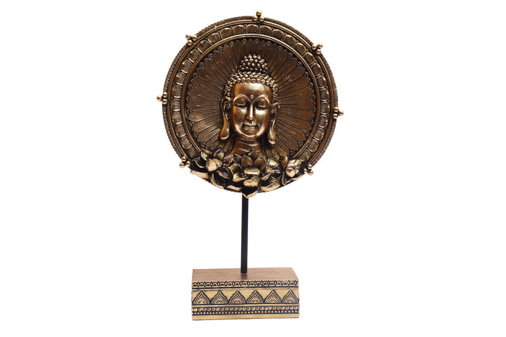 Expobazaar Antique Buddha Head Resin Sculpture for Peaceful Decor