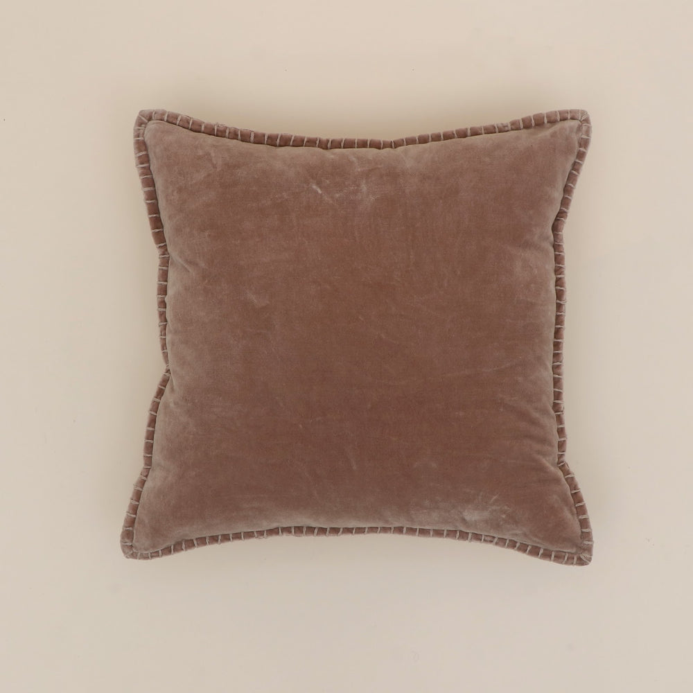 Old Pink Velvet Blanket Stitch Cushion