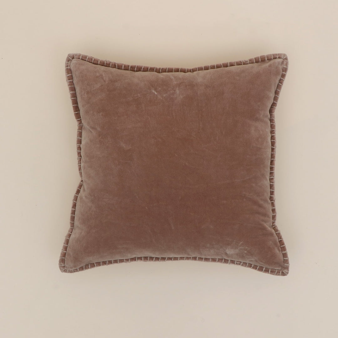 Old Pink Velvet Blanket Stitch Cushion