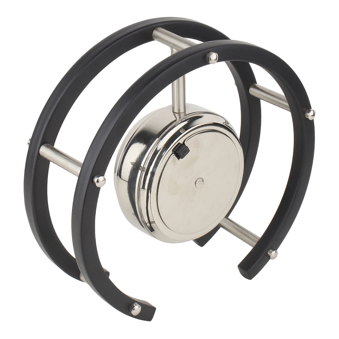 Expobazaar Luna Serenade Silver Steel Table Clock
