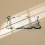 Green Scalloped Border Cotton Bath Mat