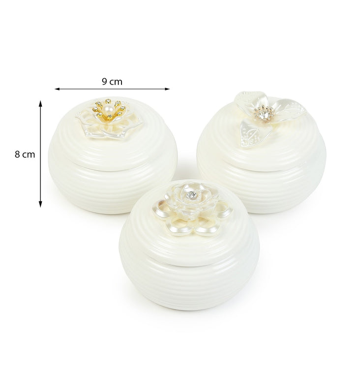 Botanique Floral Porcelain Trinket Box Set of 3 view 3