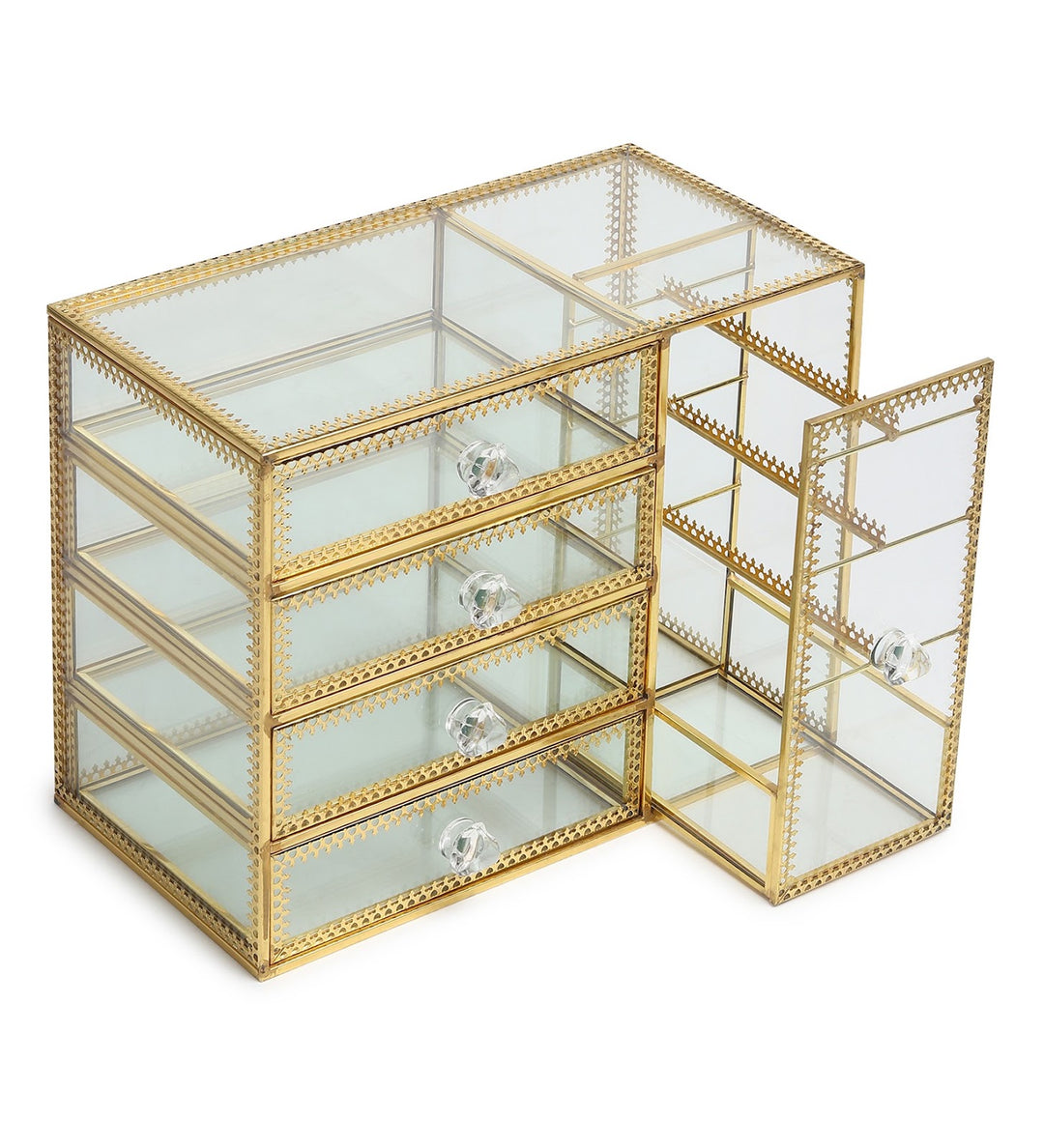 Arden Glass and Metal Cabinet Jewellery Box view 6
