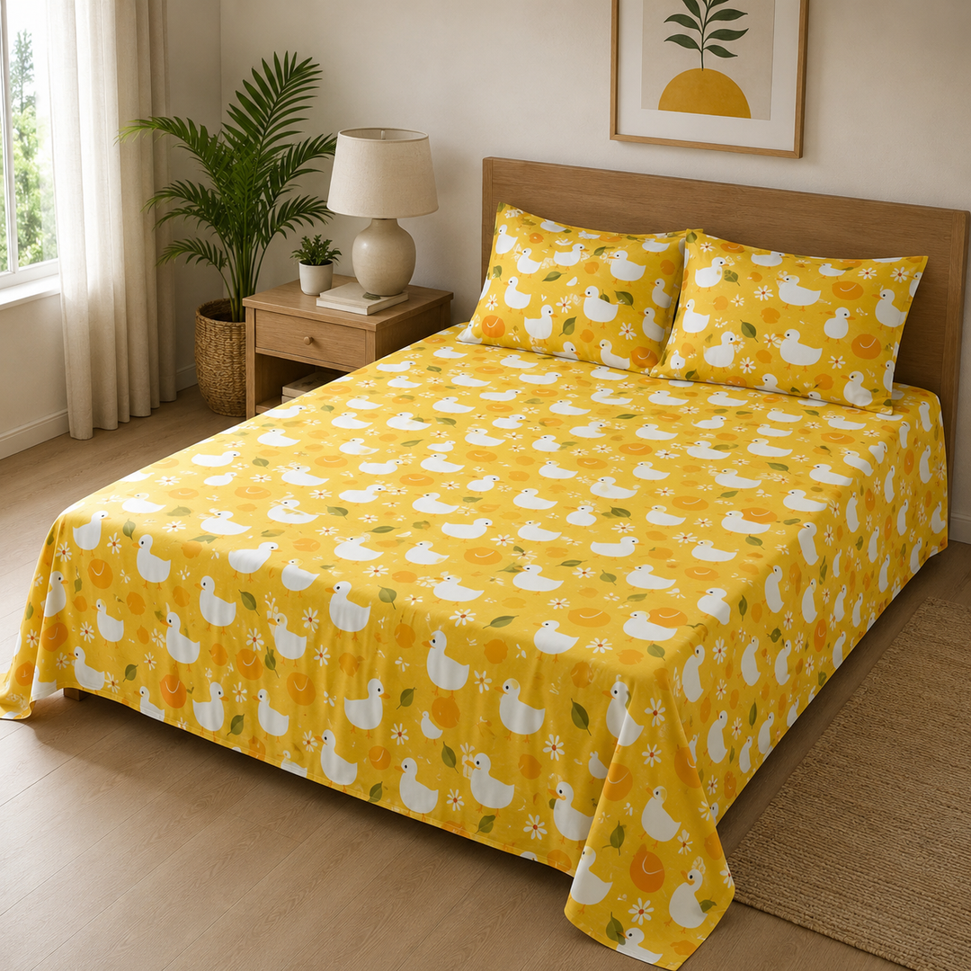Kids Cheerful Rainbow Print Bedsheet