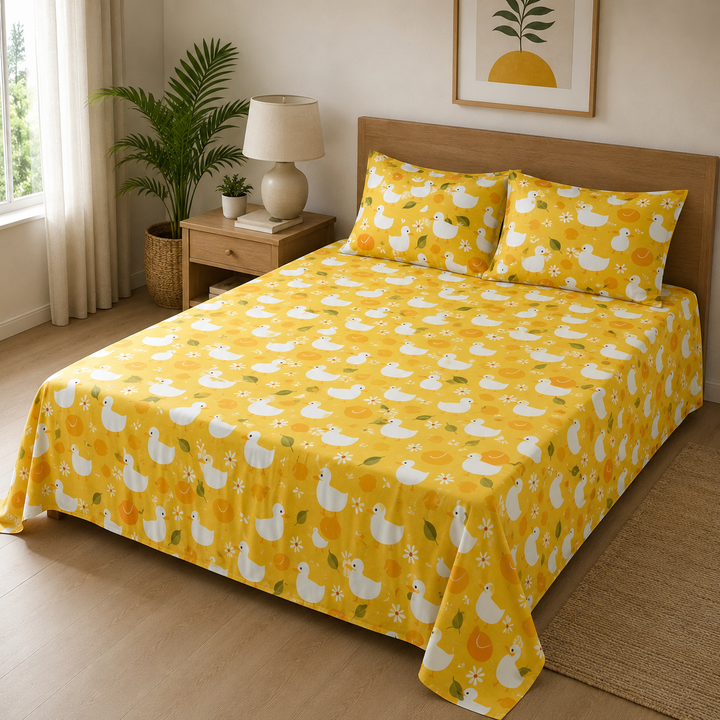 Kids Cheerful Rainbow Print Bedsheet