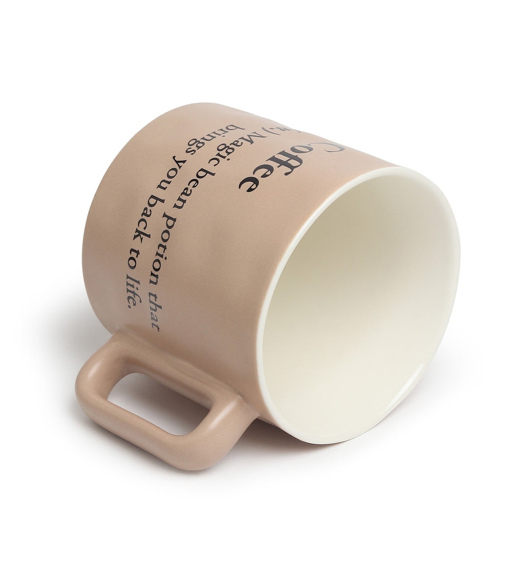 Quip Ceramic Coffee Mug with Playful Inscription Cream view 6