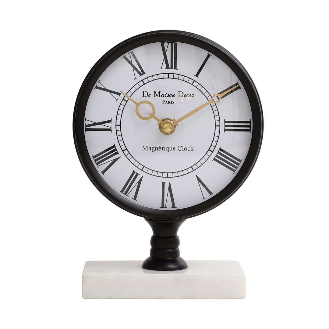 Expobazaar Seraphic Marble Timepiece In Black Clock