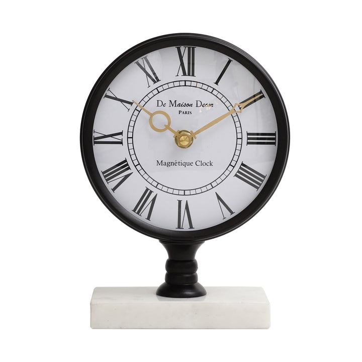 Expobazaar Seraphic Marble Timepiece In Black Clock