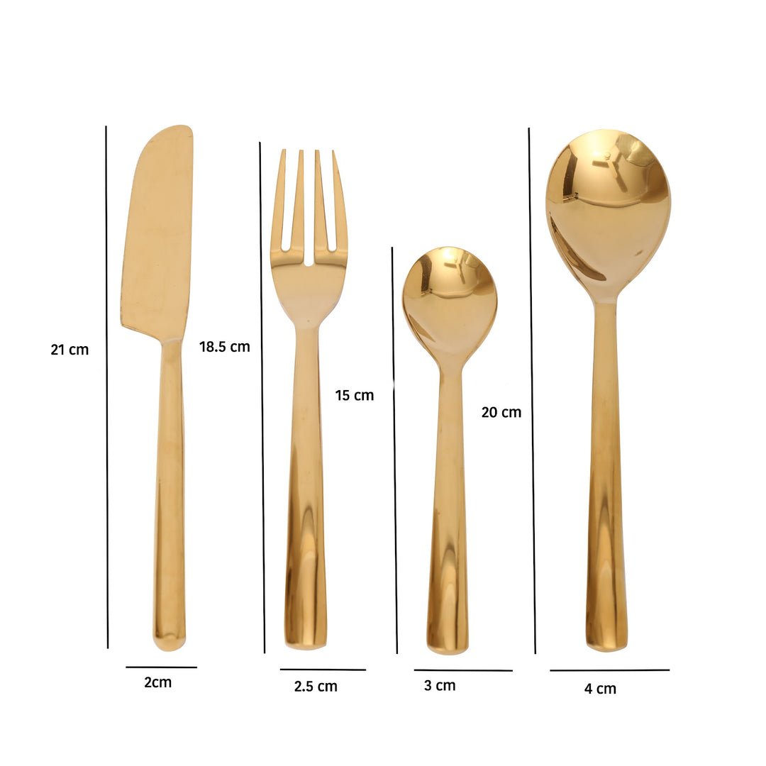 Expobazaar Ava Luxe Gold (Set of 4) Cutlery Set