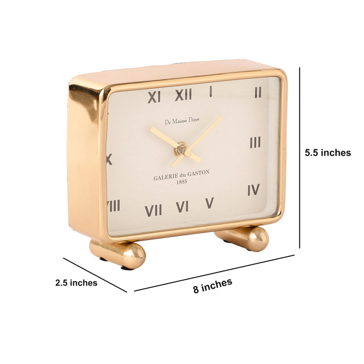 Expobazaar Mullins Gold Aluminium Table clock