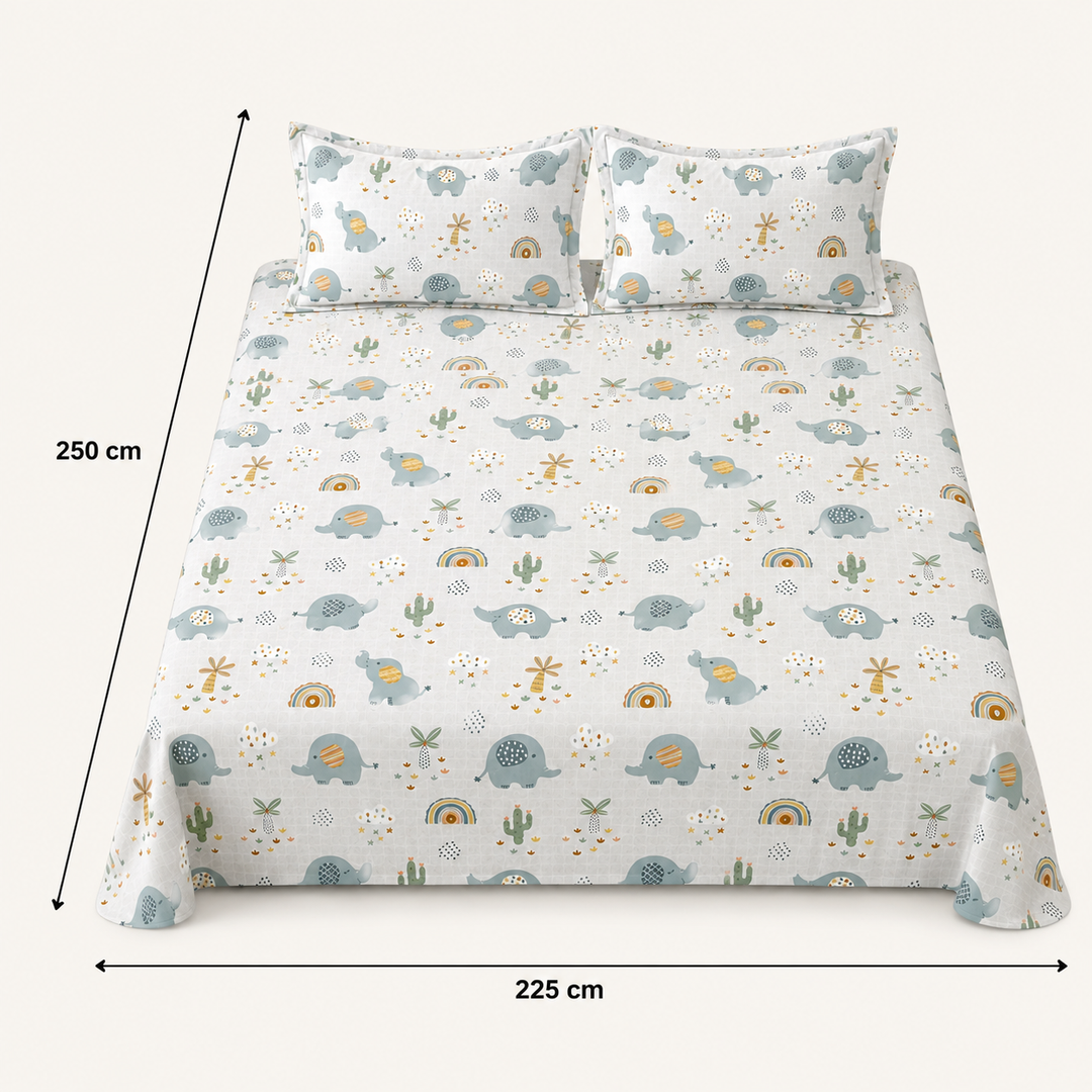 Kids Playful Duck Print Bedsheet