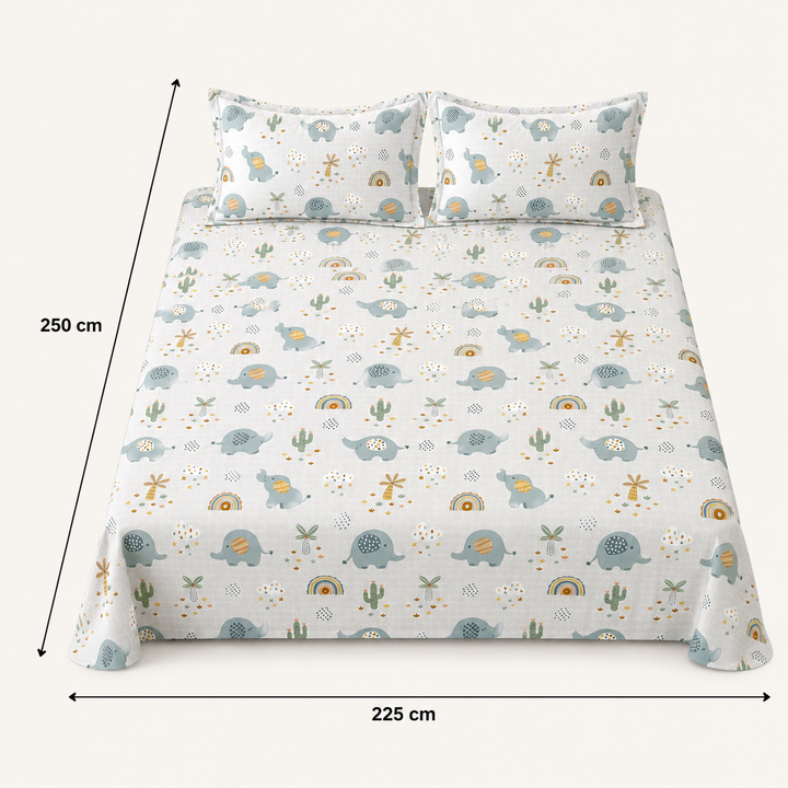 Kids Playful Duck Print Bedsheet