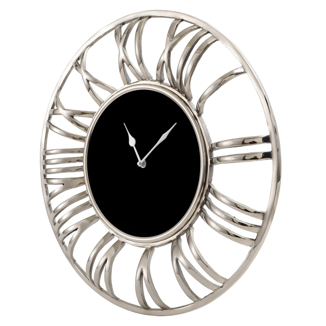 Expobazaar Black Round Wall Aether Clock