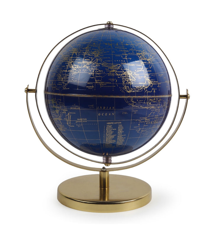 Navigator's Sphere Blue and Gold Antique Brass Globe view 6