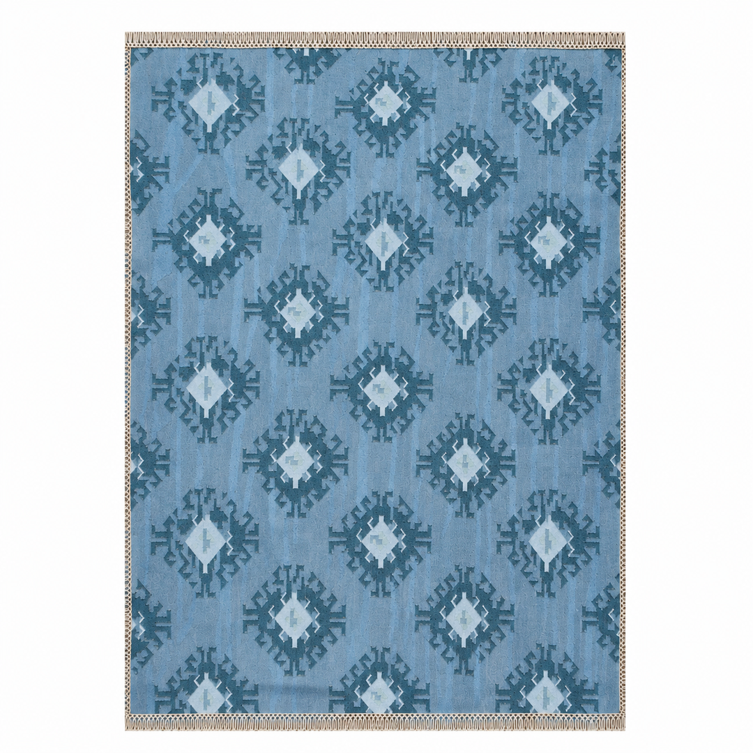 Expobazaar handwoven wool patch kilim rug VCD-10050