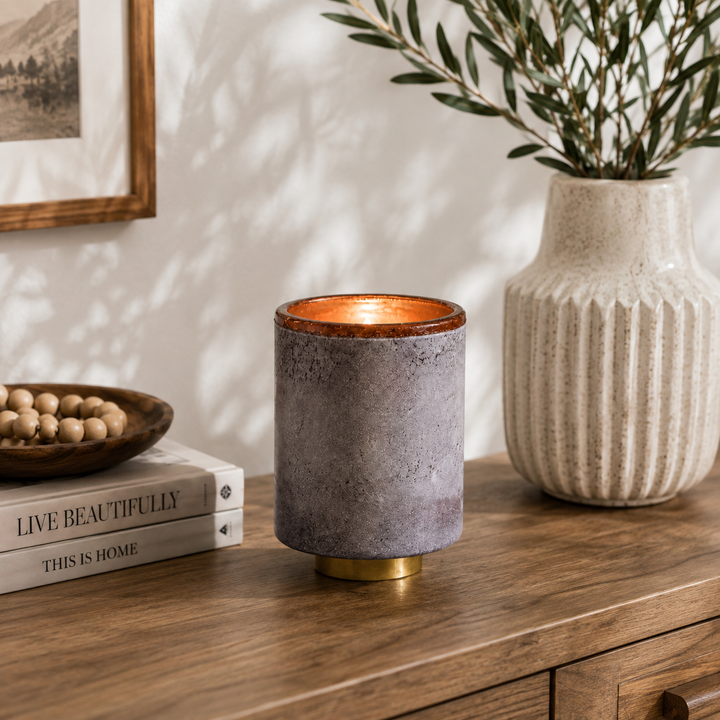 Glass Candle Holder, Blush