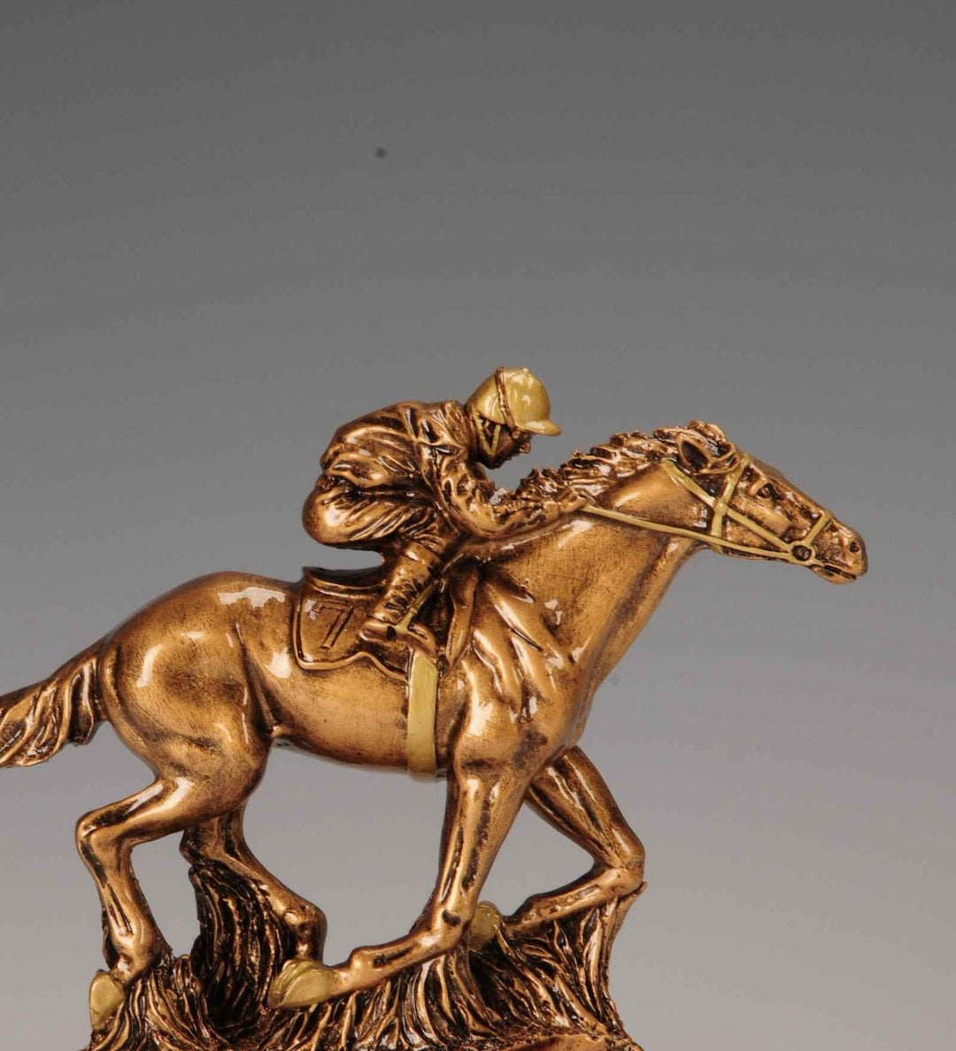 Expobazaar Golden Horse Racing Resin Figurine for Elegant Decor